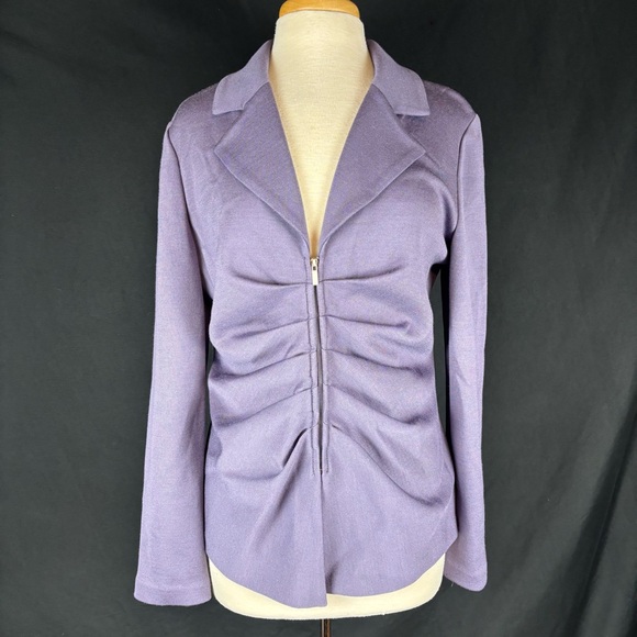 St. John ruched zip up blazer jacket - Picture 1 of 10